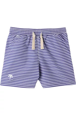Oas Boys Swim Shorts - Kids Navy & White Busy Swim Shorts