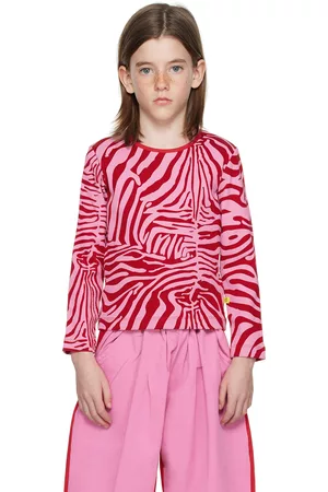 M’A Kids Long Sleeved T-Shirts - Kids Pink & Red Printed Long Sleeve T-Shirt