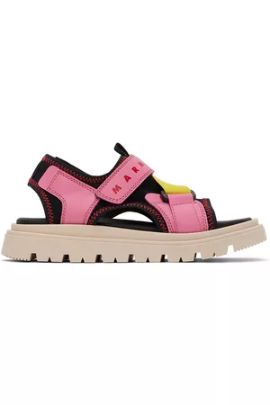 Marni Sandals - Kids Black & Pink Color Block Sandals