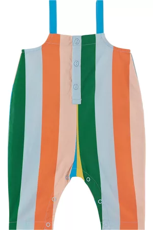 Tiny Cottons Dungarees - Baby Multicolor Striped Overalls