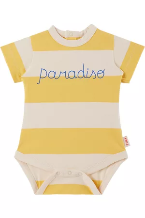 Tiny Cottons Rompers - Baby Beige & Yellow 'Paradiso' Bodysuit
