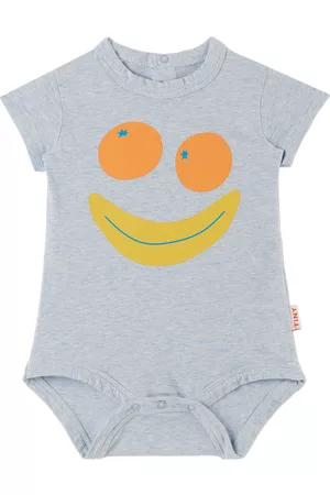 Tiny Cottons Rompers - Baby Blue Smile Bodysuit