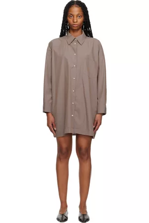 Deiji Studios Women Casual Dresses - Brown 'The Shirt' Midi Dress