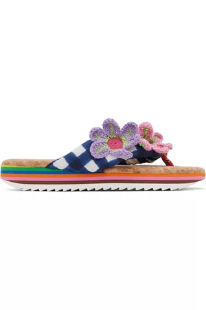Maison Mangostan Sandals - Kids White & Navy Ciruela Sandals