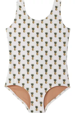 Oas Girls Swimsuits - Kids Off-White Printed One-Piece Swimsuit