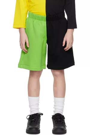 M’A Kids Shorts - Kids Green & Black Colorblock Shorts
