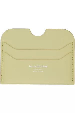Acne Studios Men Wallets - Green Leather Card Holder