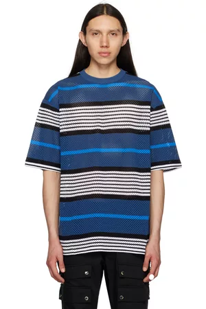 Burberry Men T-Shirts - Blue Striped T-shirt