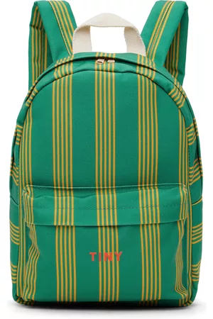 Tiny Cottons Rucksacks - Kids Green Fine Lines Backpack