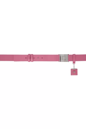 WOOYOUNGMI Men Belts - Pink Leather Button Belt