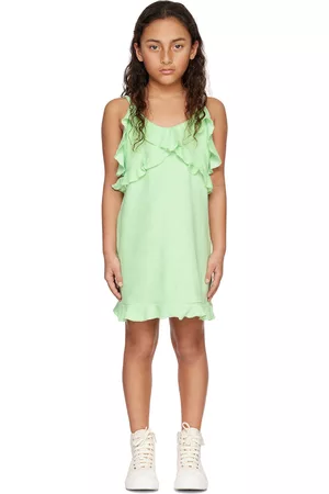 CRLNBSMNS Girls Graduation Dresses - Kids Green Ruffle Dress