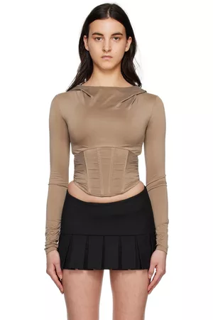 MISBHV Women Corsets - Taupe Corset Hoodie