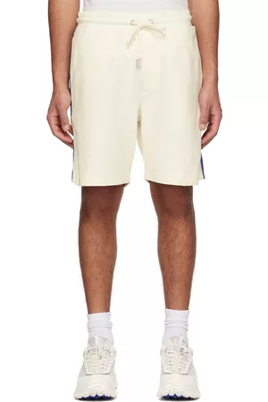 Moncler Men Shorts - White Drawstring Shorts