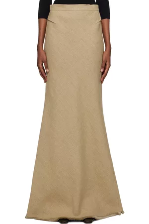 Max Mara Women Maxi Skirts - Beige Gabbia Maxi Skirt