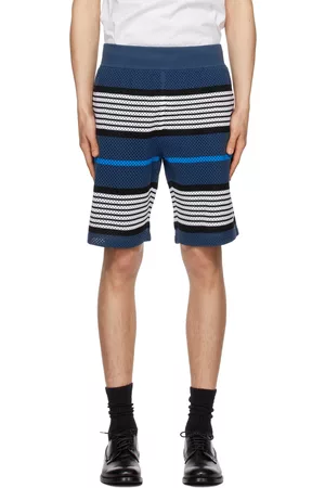 Burberry Men Shorts - Navy Striped Shorts