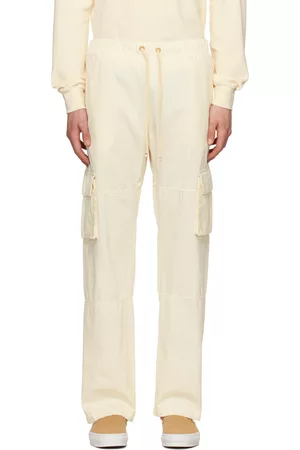 Les Tien Men Twill Cargo Pants - Off-White Drawstring Cargo Pants