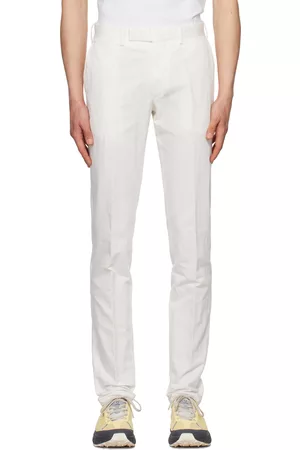 Z Zegna Men Pants - White Zip Trousers