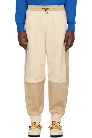 J.W.Anderson Men Sweatpants - Beige & Off-White Paneled Sweatpants