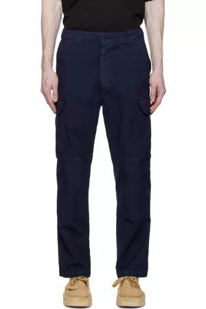 president's Men Twill Cargo Pants - Navy Embroidered Cargo Pants