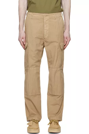 president's Men Twill Cargo Pants - Tan Embroidered Cargo Pants