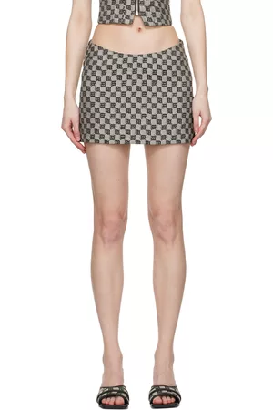MISBHV Women Mini Skirts - Gray Jacquard Miniskirt