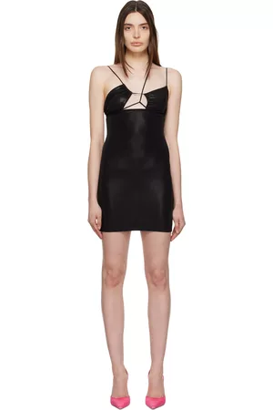Nensi Dojaka Women Asymmetrical Dresses - Black Asymmetric Minidress