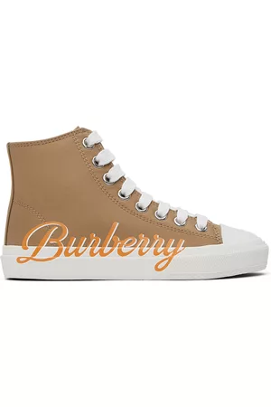 Burberry Sneakers - Kids Beige Logo Script Sneakers