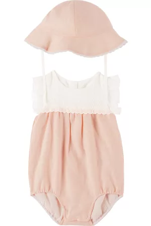 Chloé Sets - Baby Pink Embroidered Dress & Hat Set