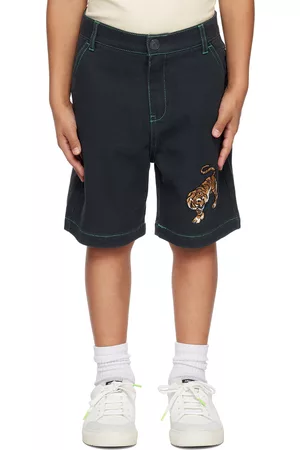 Kenzo Shorts - Kids Black Paris Bamboo Shorts