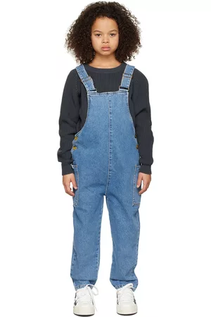 Repose AMS Jeans - Kids Blue Embroidered Denim Overalls