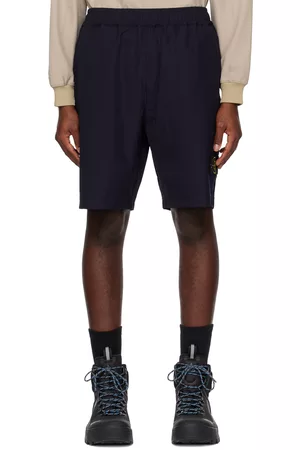 Stone Island Men Twill Shorts - Navy Drawstring Shorts