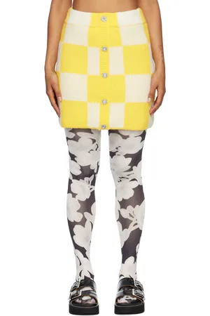 STINE GOYA Women Mini Skirts - Yellow & White Noura Miniskirt