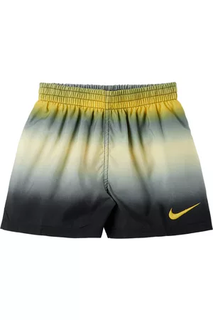 Nike Boys Swim Shorts - Kids Black & Yellow Striped Big Kids Swim Shorts