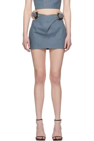 ALEKSANDRE AKHALKATSISHVILI Women Mini Skirts - SSENSE Exclusive Blue Denim Miniskirt