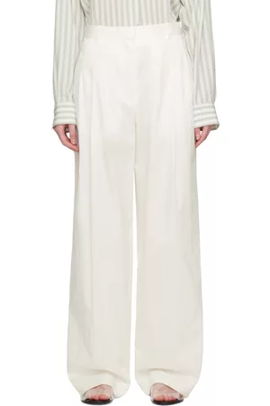 The Row Women Pants - Off-White Bufus Trousers