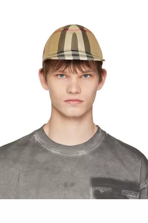 Burberry Men Caps - Beige Check Reversible Cap