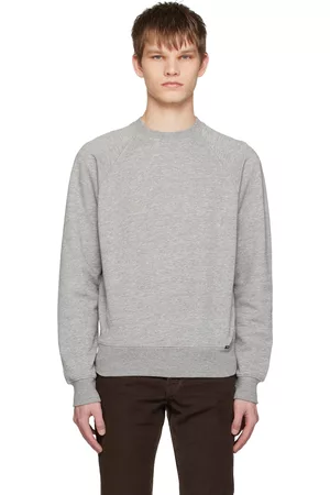 Tom Ford Men Sweatshirts - Gray Raglan Sweatshirt