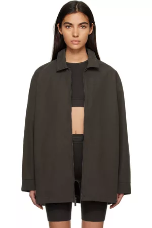 Essentials Women Twill Jackets - Gray Zip Jacket