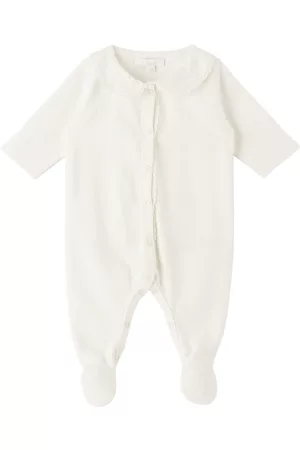 Chloé Baby Rompers - Baby Off-White Embroidered Romper