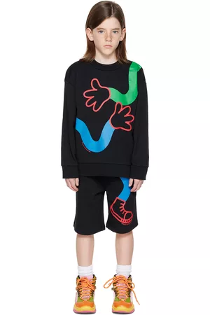 Stella McCartney Sweatshirts - Kids Black Dancing Hands & Dancing Leg Sweatsuit Set