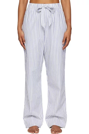 Tekla Women Pajamas - White Striped Pyjama Pants