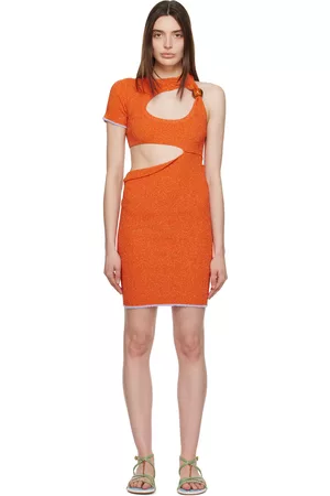 Jacquemus Women Mini Dresses - Orange Le Raphia 'La Robe Brilho' Minidress