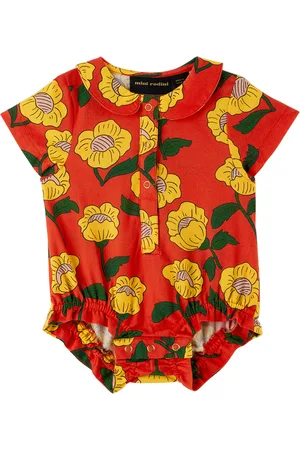 Mini Rodini Rompers - Baby Flowers Bodysuit