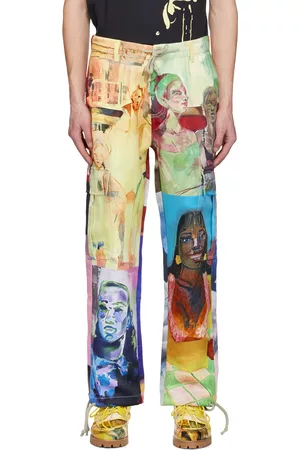 KIDSUPER STUDIOS Men Cargo Pants - Multicolor 'Breathing Life Into The Inanimate' Cargo Pants