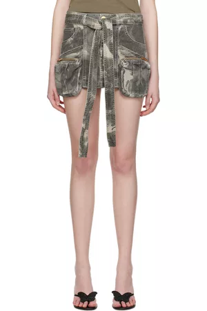 BLUMARINE Women Mini Skirts - Khaki Cargo Denim Miniskirt