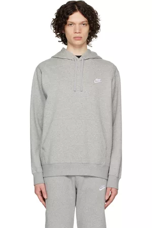 Nike Men Hoodies - Gray Sportswear Club Hoodie