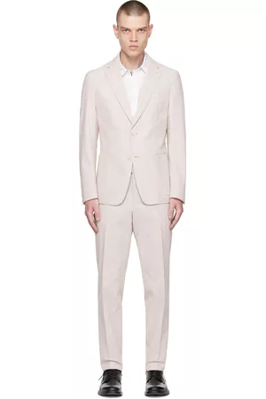 HUGO BOSS Men Suits - Beige Slim-Fit Suit