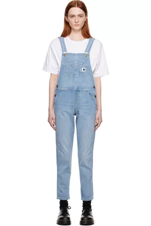 Carhartt Women Jeans - Blue W' Bib Denim Overalls