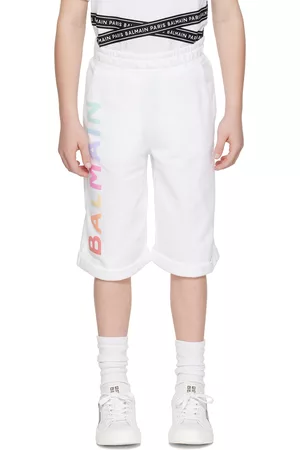 Balmain Shorts - Kids White Bonded Shorts