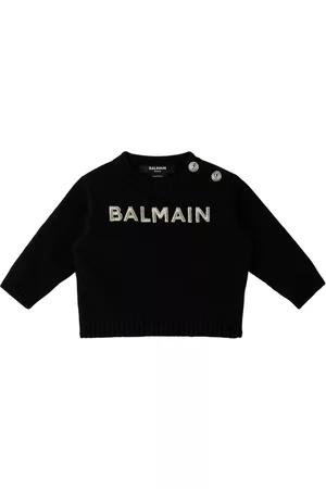 Balmain Sweaters - Baby Black Embroidered Sweater